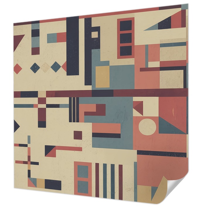 Öntapadós Dekor Tapéta, Wallfluent, Absztrakt kompozíció, Bézs, 250 x 250 cm, Könnyen Tisztítható, Nedvességálló, 010170060030000285062