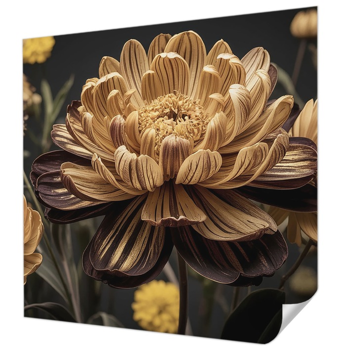 Öntapadós Tapéta Falra, Wallfluent, Virágos elegancia, Szürke, 250 x 250 cm, Könnyen Tisztítható, Nedvességálló, 010170060030000285113