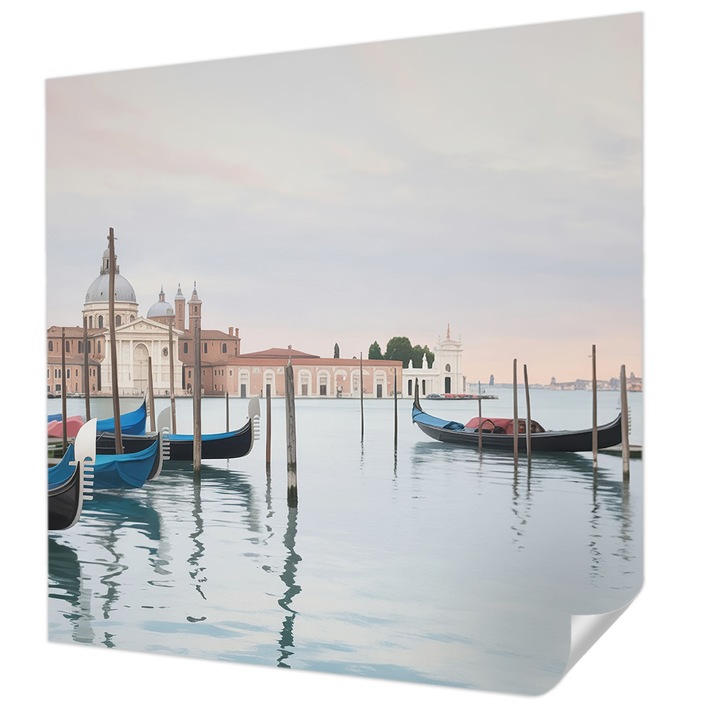 Öntapadós Fotótapéta Falra, Wallfluent, Velencei táj, Fehér, 250 x 250 cm, Klasszikus, Könnyen Felszerelhető, 010170060030000285128