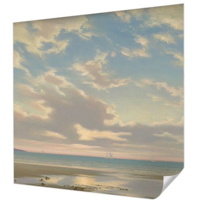 Öntapadós Tapéta Fali Dekoráció, Wallfluent, Egy csendes part, Kék, 250 x 250 cm, Modern Dizájn, Nedvesség- És Foltálló, 010170060030000285172