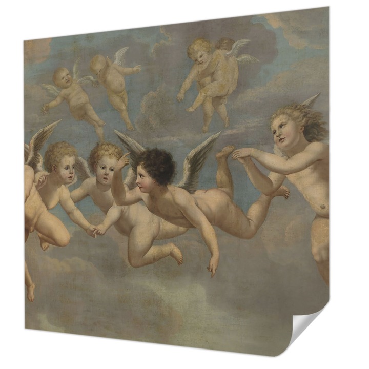 Öntapadós Dekor Tapéta, Wallfluent, Angyali alakok, Barna, 250 x 250 cm, Modern Dizájn, Könnyen Felszerelhető És Tisztítható, 010170060030000285231