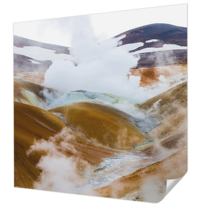 Öntapadós Tapéta Fali Dekoráció, Wallfluent, Vulkanikus dombok, Barna, 250 x 250 cm, Nappaliba, Konyhába, 010170060030000284913