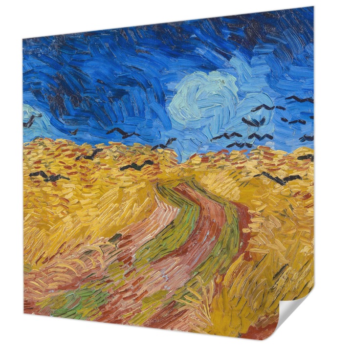 Öntapadós Tapéta Fali Dekoráció, Wallfluent, Mező táj, Kék, 250 x 250 cm, Előszobába, Hálószobába, 010170060030000285295