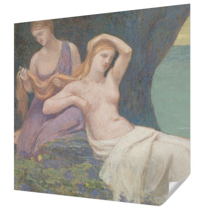 Öntapadós Tapéta Fali Dekoráció, Wallfluent, Tengerparti jelenet, Rózsaszín, 250 x 250 cm, Nappaliba, Konyhába, 010170060030000285361