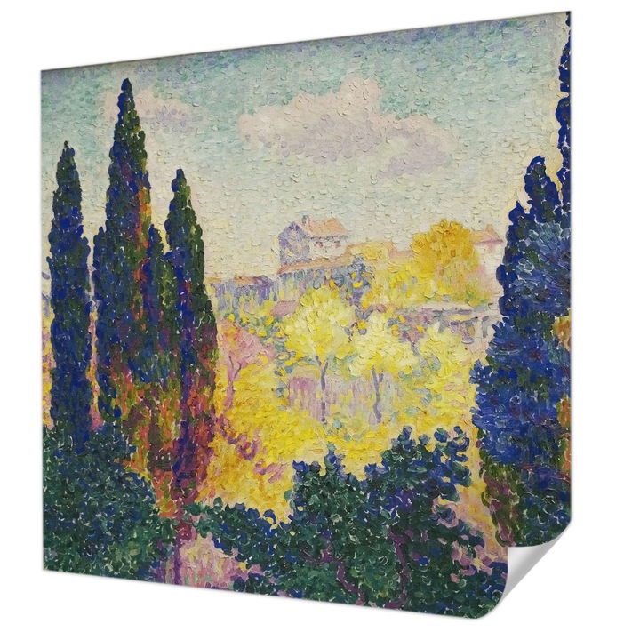 Öntapadós Tapéta Fali Dekoráció, Wallfluent, Impresszionista tájképek, Zöld, 250 x 250 cm, Klasszikus, Könnyen Felszerelhető, 010170060030000285542