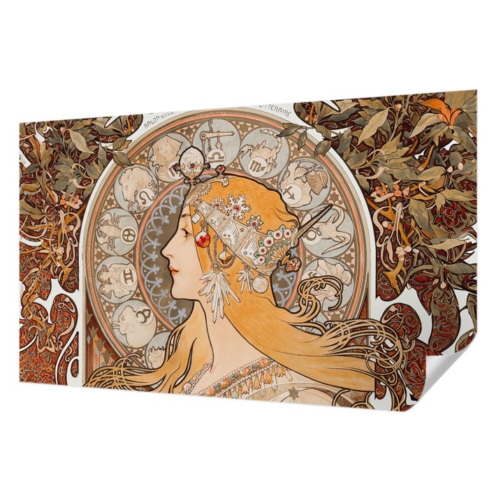 Öntapadós Tapéta Falra, Wallfluent, Zodiákus elegancia, Bézs, 416 x 254 cm, Fali Dekoráció, Nedvesség- És Foltálló, 010170060070000031733