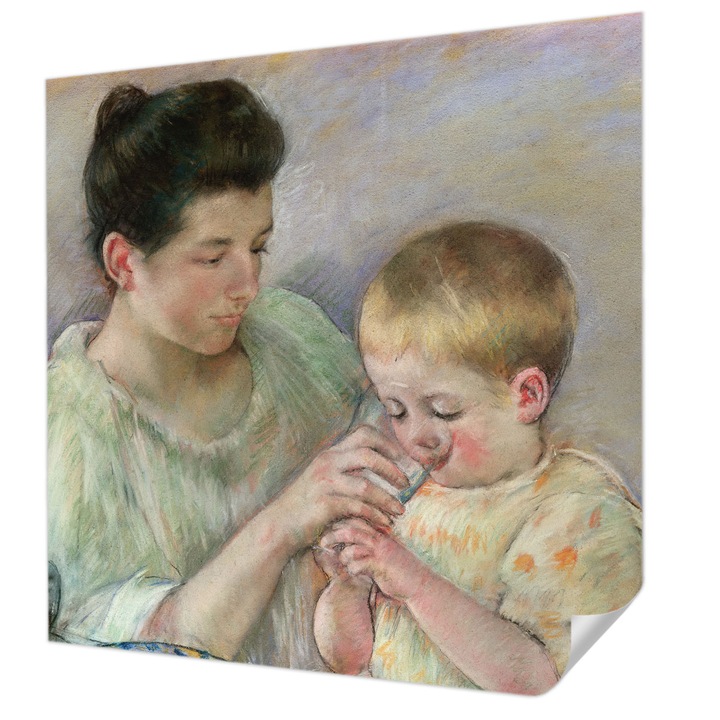 Öntapadós Tapéta Fali Dekoráció, Wallfluent, Szülői gondoskodás, Krémszín, 250 x 250 cm, Könnyen Tisztítható, Nedvességálló, 010170060030000285570