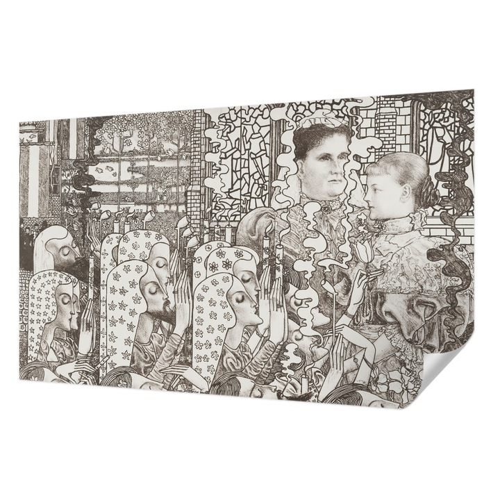 Öntapadós Tapéta Fali Dekoráció, Wallfluent, Virágportrék, Fekete, 416 x 254 cm, Előszobába, Hálószobába, 010170060070000031727