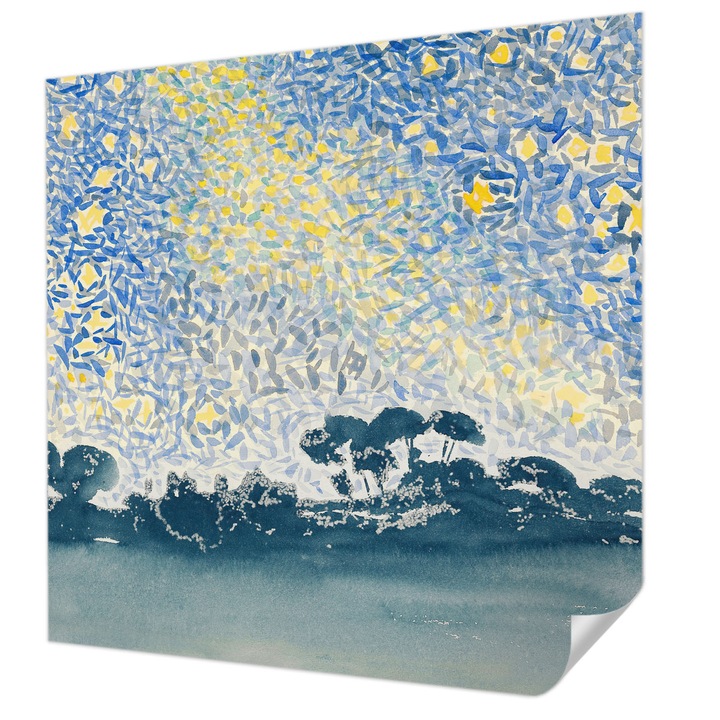 Öntapadós Tapéta Falra, Wallfluent, Csillag absztrakció, Kék, 250 x 250 cm, Modern Dizájn, Könnyen Felszerelhető És Tisztítható, 010170060030000285651