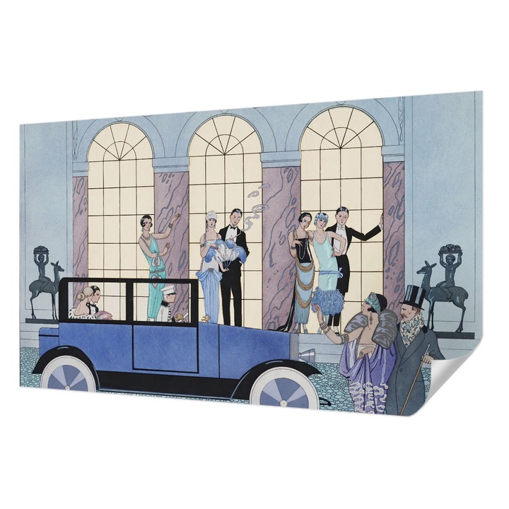 Öntapadós Tapéta Falra, Wallfluent, Art deco, Kék, 416 x 254 cm, Dekoráció, Klasszikus, 010170060070000031838