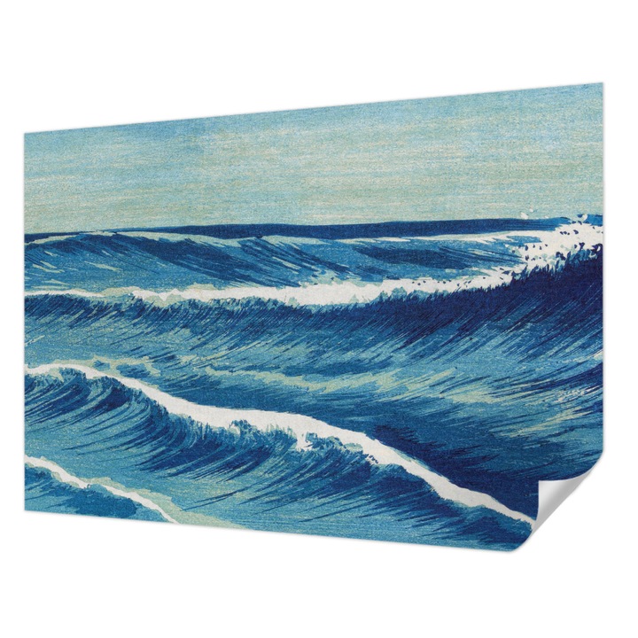 Tapet Autocolant De Perete, Wallfluent, Valurile marii, Albastru, 208 x 146 cm, Pentru Baie, Bucatarie, 010170060950000285290