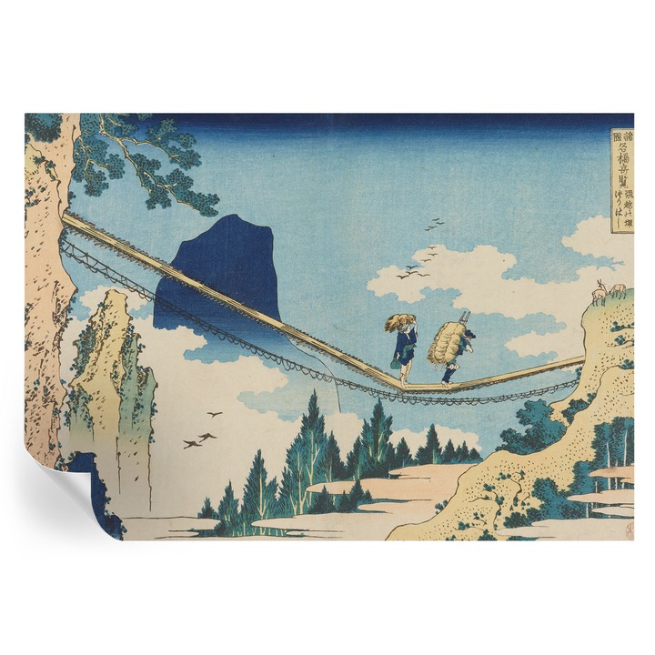 Tapet Textil Autocolant, Tulup, Podul de munte, Albastru, 312 x 219 cm, Decorativ, Pentru Sufragerie, Dormitor, 010170060960000285545