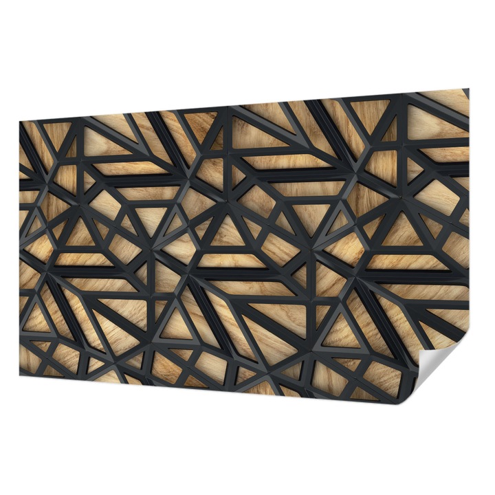 Öntapadós Fotótapéta Falra, Wallfluent, Geometriai kapcsolat, Szürke, 416 x 254 cm, Modern Dizájn, Könnyen Felszerelhető És Tisztítható, 010170060070000033991