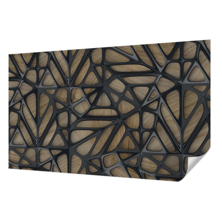 Öntapadós Tapéta Fali Dekoráció, Wallfluent, Fa háló, Bézs, 416 x 254 cm, Klasszikus, Könnyen Felszerelhető, 010170060070000056571