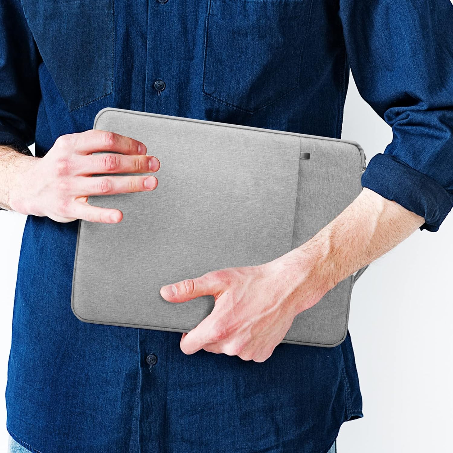 Husa Laptop 15.6" Impermeabila, Antishoc, Slim, Gri Deschis