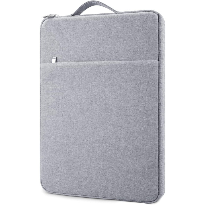 Husa Laptop 15.6" Impermeabila, Antishoc, Slim, Gri Deschis