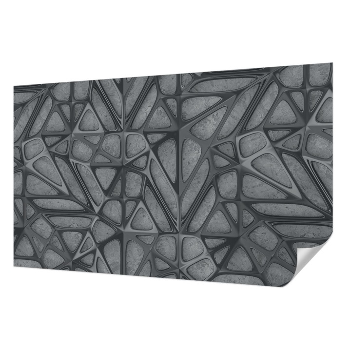 Öntapadós Tapéta Falra, Wallfluent, Geometriai minták, Szürke, 416 x 254 cm, Nappaliba, Konyhába, 010170060070000056609