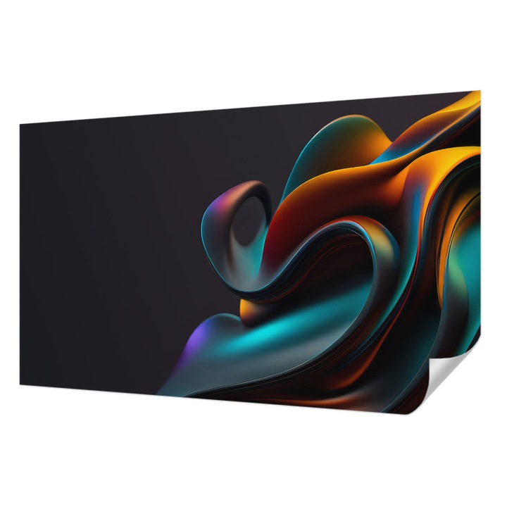 Öntapadós Fotótapéta Falra, Wallfluent, Színes örvény, Narancssárga, 416 x 254 cm, Klasszikus, Könnyen Felszerelhető, 010170060070000075386