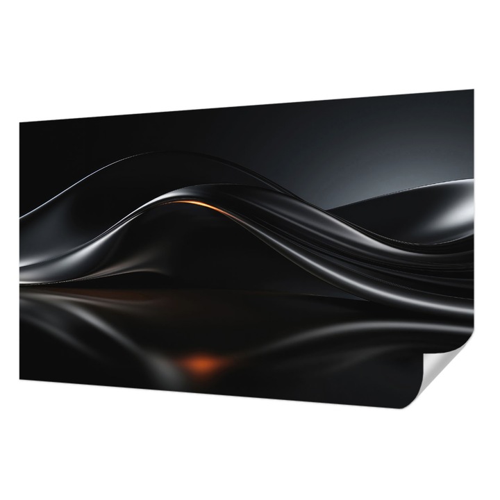 Tapet Autodeziv De Perete, Wallfluent, Valuri metalice, Negru, 416 x 254 cm, Pentru Interior, Rezistente La Apa, Umiditate Si Pete, 010170060070000274560