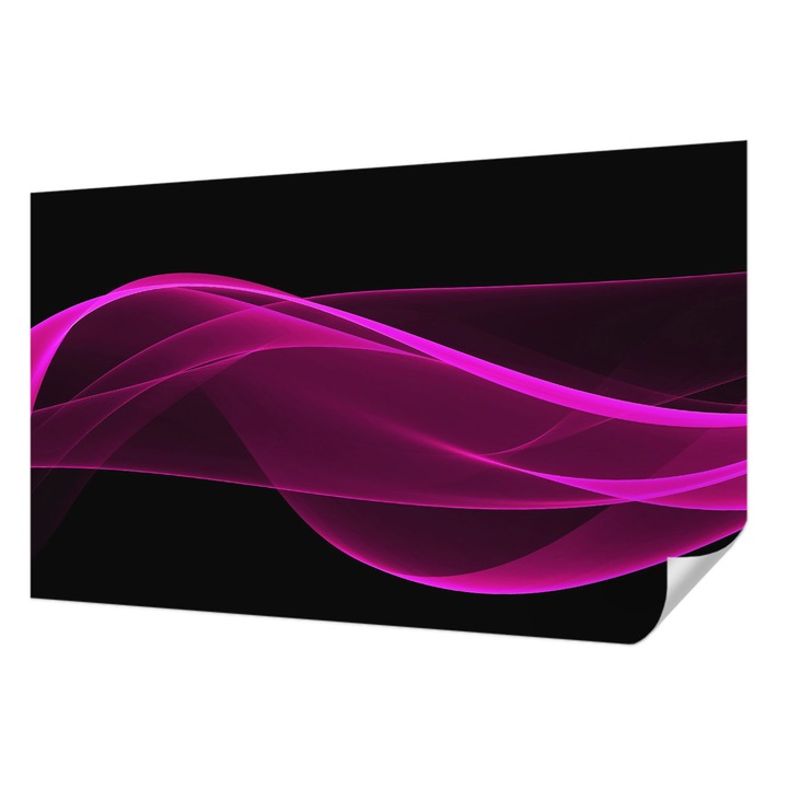 Öntapadós Tapéta Falra, Wallfluent, Rózsaszín szalagok, Fekete, 416 x 254 cm, Nappaliba, Konyhába, 010170060070000274334