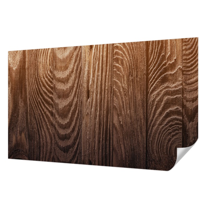 Tapet Textil Autocolant, Wallfluent, Inele de lemn, Maro, 416 x 254 cm, Adeziv Puternic, Usor De Montat Si Rezistent, 010170060070000282498