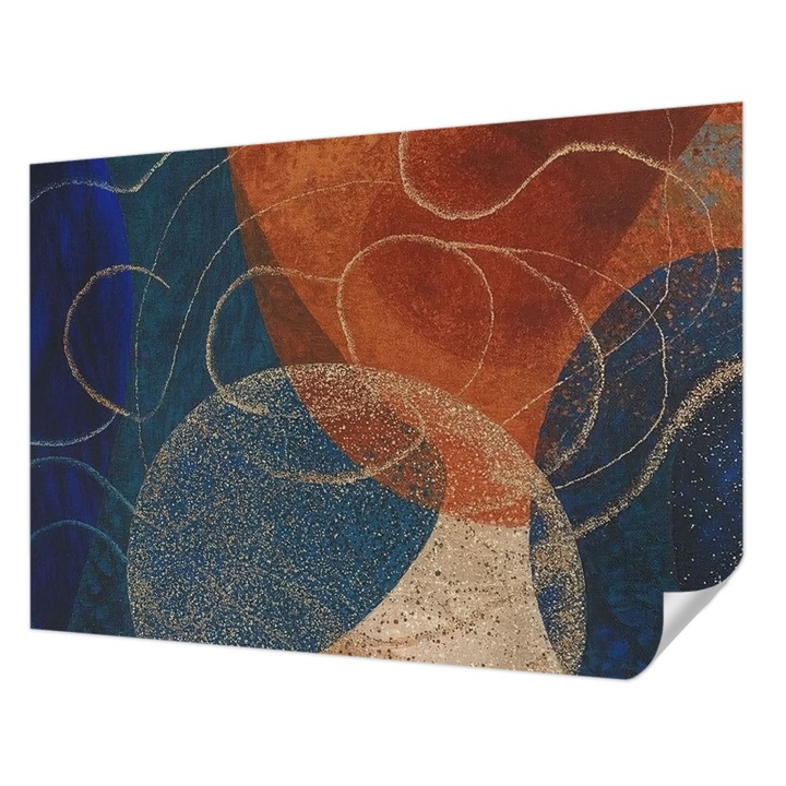 Fali Fotótapéta Autodeziv, Wallfluent, Forme colorate, Bleumarin, 208 x 146 cm, Pentru Interior, Usor De Curatat, 010170060950000284868