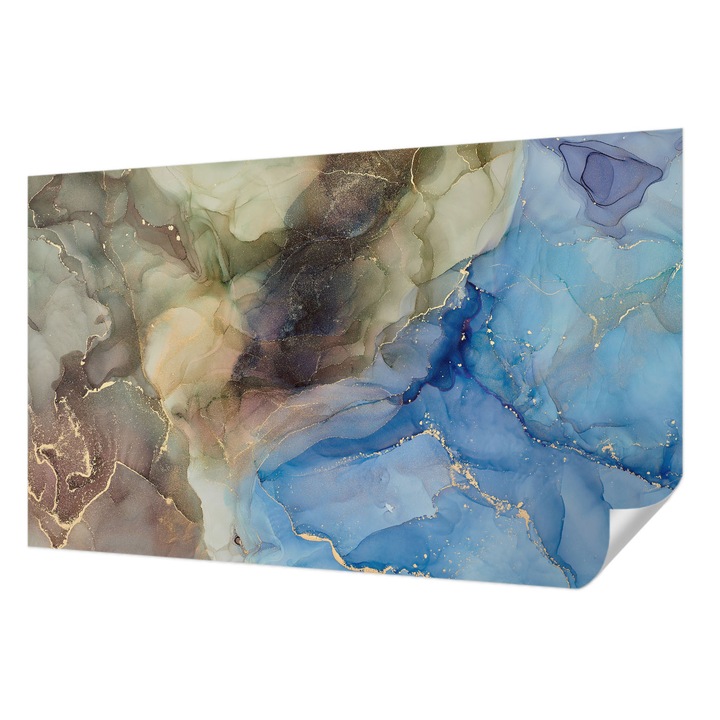 Öntapadós Tapéta Fali Dekoráció, Wallfluent, Színes absztrakt, Barna, 416 x 254 cm, Erős Ragasztó, Modern Belsőépítészeti Dekoráció, 010170060070000282552