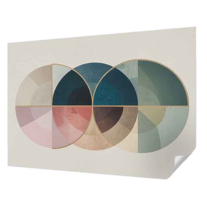 Tapet Autocolant De Perete, Wallfluent, Eleganta geometrica, Bleumarin, 312 x 219 cm, Detasabil, Lavabil, 010170060960000285092