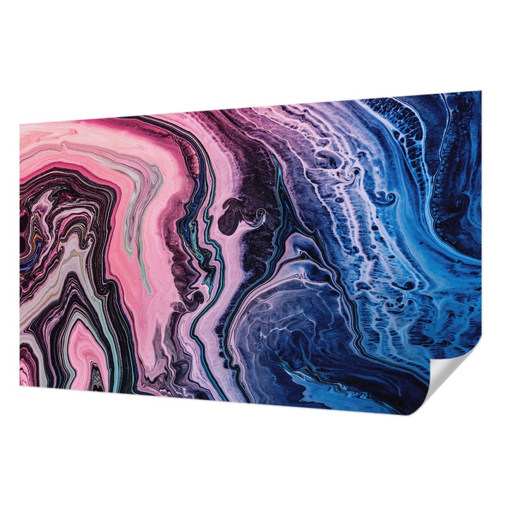 Öntapadós Tapéta Falra, Wallfluent, Színes örvények, Rózsaszín, 416 x 254 cm, Könnyen Tisztítható, Nedvességálló, 010170060070000282558