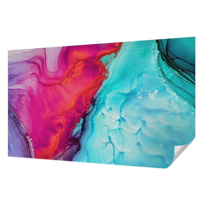 Öntapadós Tapéta Falra, Wallfluent, Színes hullám, Lila, 416 x 254 cm, Dekoráció, Klasszikus, 010170060070000282566