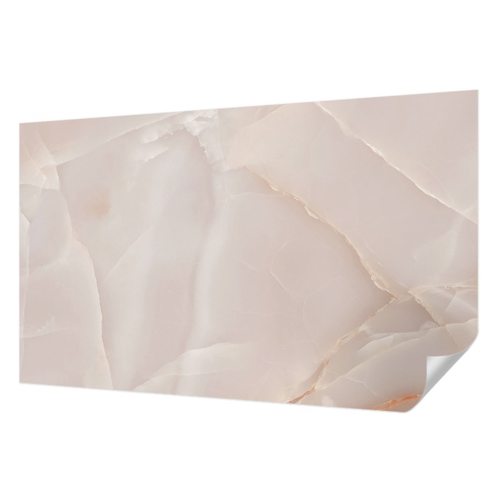 Öntapadós Fotótapéta Falra, Wallfluent, Rózsaszín márvány, Bézs, 416 x 254 cm, Klasszikus, Könnyen Felszerelhető, 010170060070000282604
