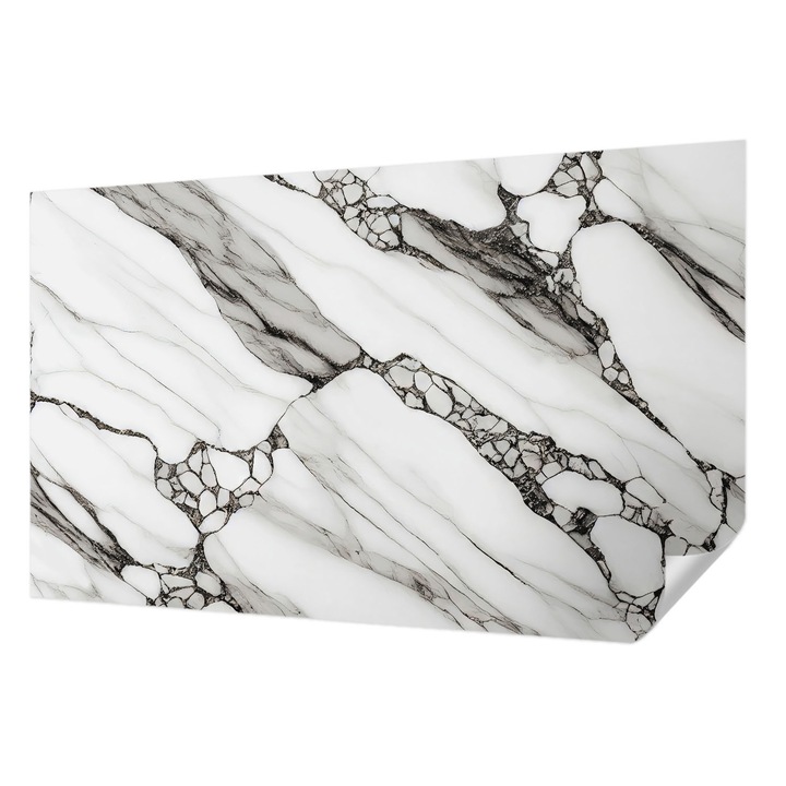 Öntapadós Fotótapéta Falra, Wallfluent, Kőminta, Fehér, 416 x 254 cm, Nappaliba, Konyhába, 010170060070000282605