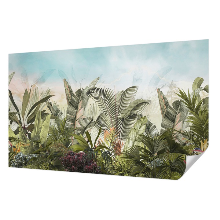 Öntapadós Fotótapéta Falra, Wallfluent, Trópusi paradicsom, Zöld, 416 x 254 cm, Klasszikus, Könnyen Felszerelhető, 010170060070000282761