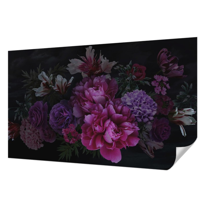 Öntapadós Tapéta Falra, Wallfluent, Virágos elegancia, Rózsaszín, 416 x 254 cm, Modern Dizájn, Könnyen Felszerelhető És Tisztítható, 010170060070000282783