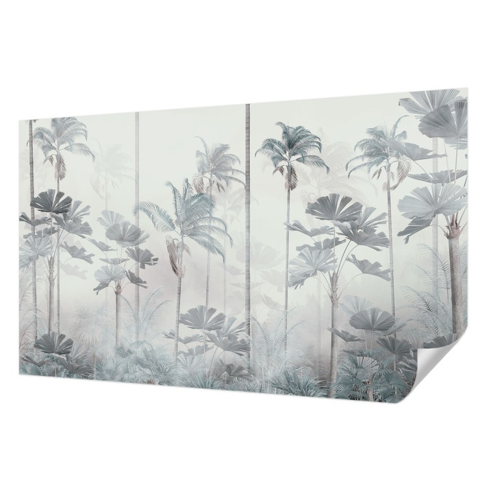Öntapadós Tapéta Fali Dekoráció, Wallfluent, Trópusi táj, Fehér, 416 x 254 cm, Klasszikus, Könnyen Felszerelhető, 010170060070000282777