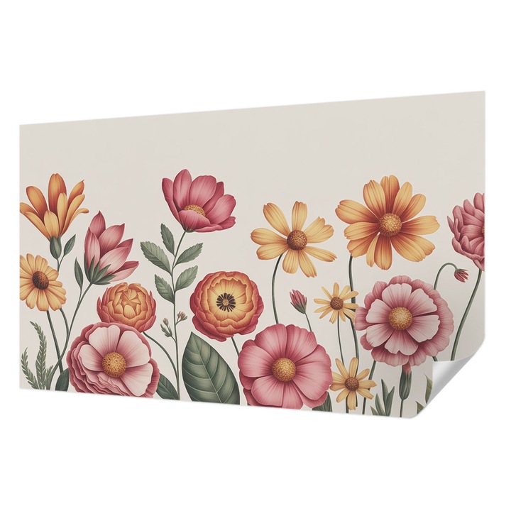 Öntapadós Tapéta Falra, Wallfluent, Virágkötészet, Rózsaszín, 416 x 254 cm, Klasszikus, Könnyen Felszerelhető, 010170060070000284729