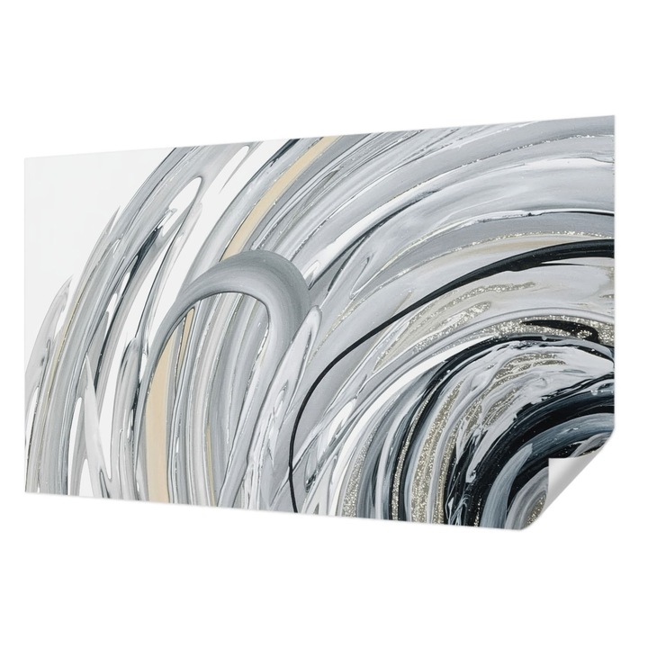 Tapet Textil Autocolant, Wallfluent, Marmura abstracta, Gri, 416 x 254 cm, Detasabil, Lavabil, 010170060070000284787