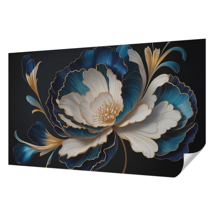 Öntapadós Dekor Tapéta, Wallfluent, Virágminta, Fehér, 416 x 254 cm, Könnyen Tisztítható, Nedvességálló, 010170060070000284805