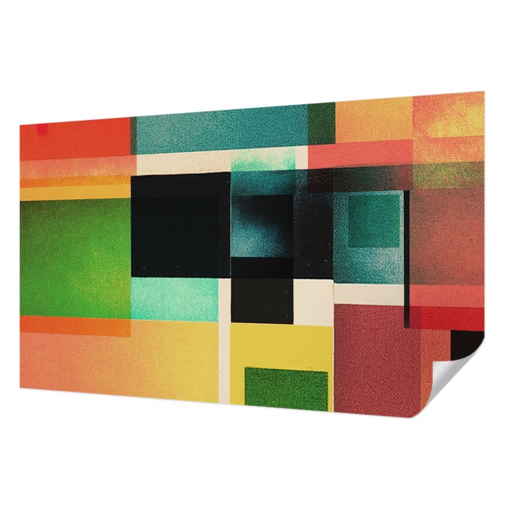 Öntapadós Fotótapéta Falra, Wallfluent, Geometriai absztrakció, Zöld, 416 x 254 cm, Dekoráció, Erős Ragasztó, 010170060070000284801