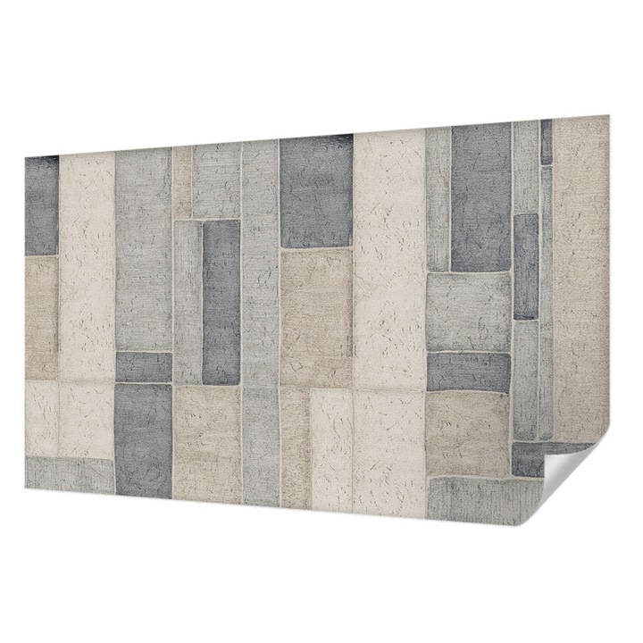 Öntapadós Dekor Tapéta, Wallfluent, Geometrikus mozaik, Szürke, 416 x 254 cm, Modern Dizájn, Könnyen Felszerelhető És Tisztítható, 010170060070000284807