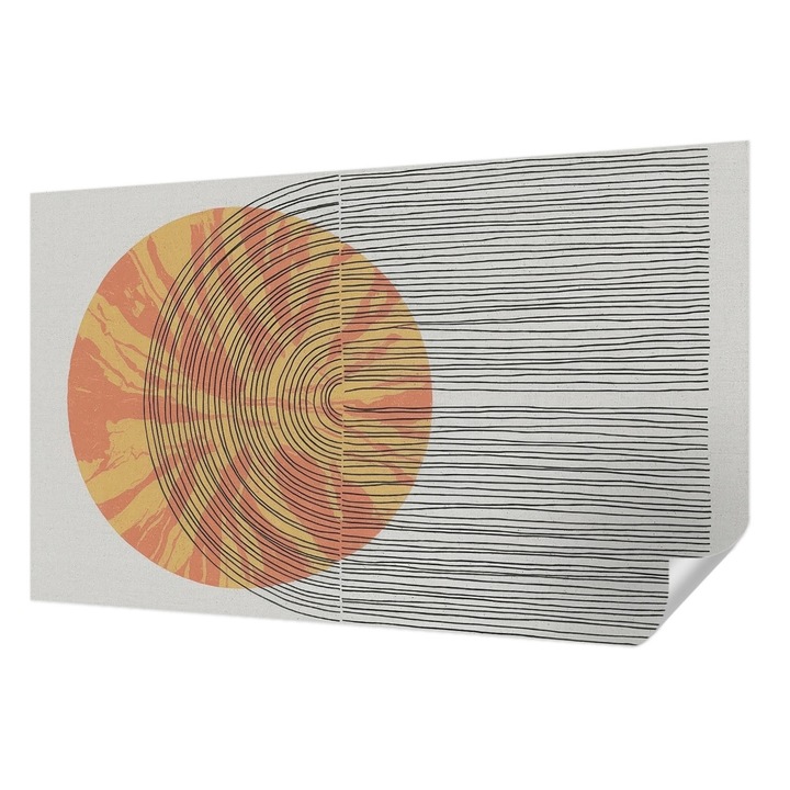 Öntapadós Tapéta Fali Dekoráció, Wallfluent, Kör vonalakkal, Szürke, 416 x 254 cm, Előszobába, Hálószobába, 010170060070000284820