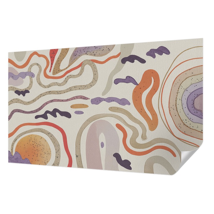 Öntapadós Fotótapéta Falra, Wallfluent, Absztrakt minták, Bézs, 416 x 254 cm, Könnyen Tisztítható, Nedvességálló, 010170060070000284825