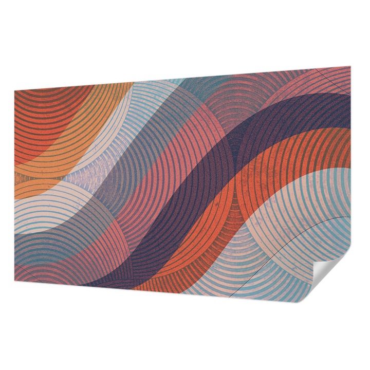 Fali Fotótapéta Autocolant, Wallfluent, Valuri colorate, Portocaliu, 416 x 254 cm, Pentru Interior, Usor De Curatat, 010170060070000284837