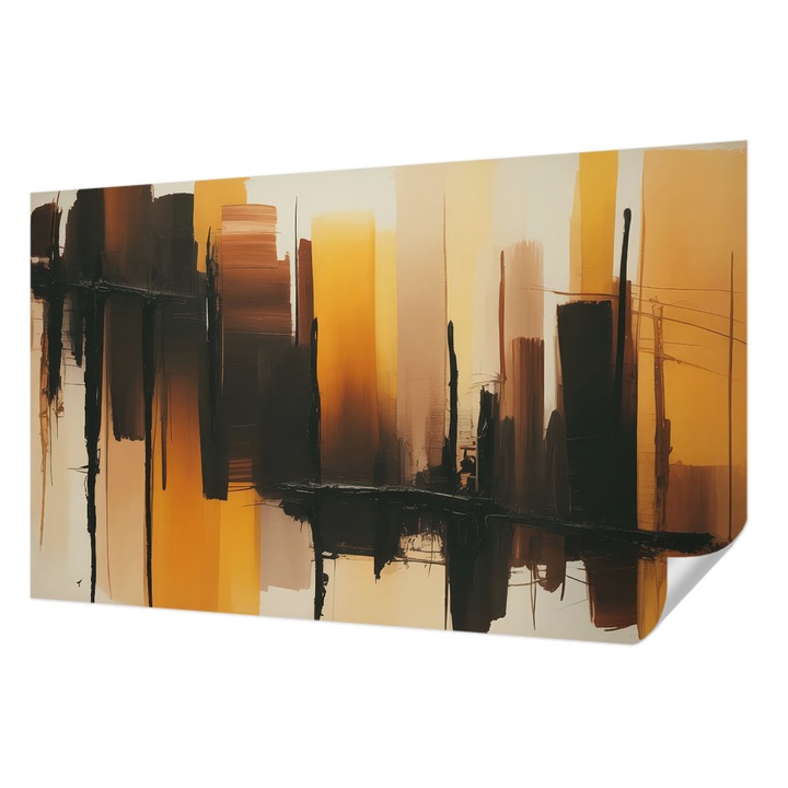 Tapet Autocolant De Perete, Wallfluent, Dungi verticale, Maro, 416 x 254 cm, Pentru Baie, Bucatarie, 010170060070000284857