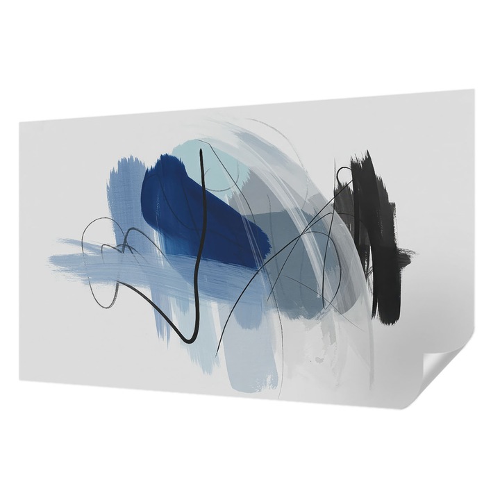 Öntapadós Dekor Tapéta, Wallfluent, Színes absztrakciók, Kék, 416 x 254 cm, Klasszikus, Könnyen Felszerelhető, 010170060070000284873