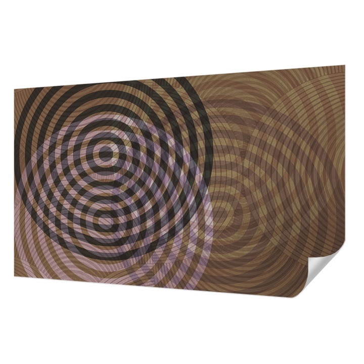Öntapadós Dekor Tapéta, Wallfluent, Hipnotizáló körök, Barna, 416 x 254 cm, Fali Dekoráció, Nedvesség- És Foltálló, 010170060070000284931