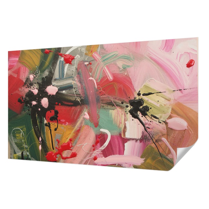 Öntapadós Tapéta Fali Dekoráció, Wallfluent, Színes káosz, Rózsaszín, 416 x 254 cm, Dekoráció, Falra, 010170060070000284943
