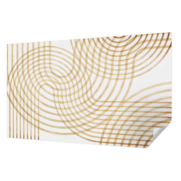 Fali Fotótapéta Autocolant, Wallfluent, Tesaturi geometrice, Alb, 416 x 254 cm, Pentru Living, Birou, Hol, 010170060070000284991