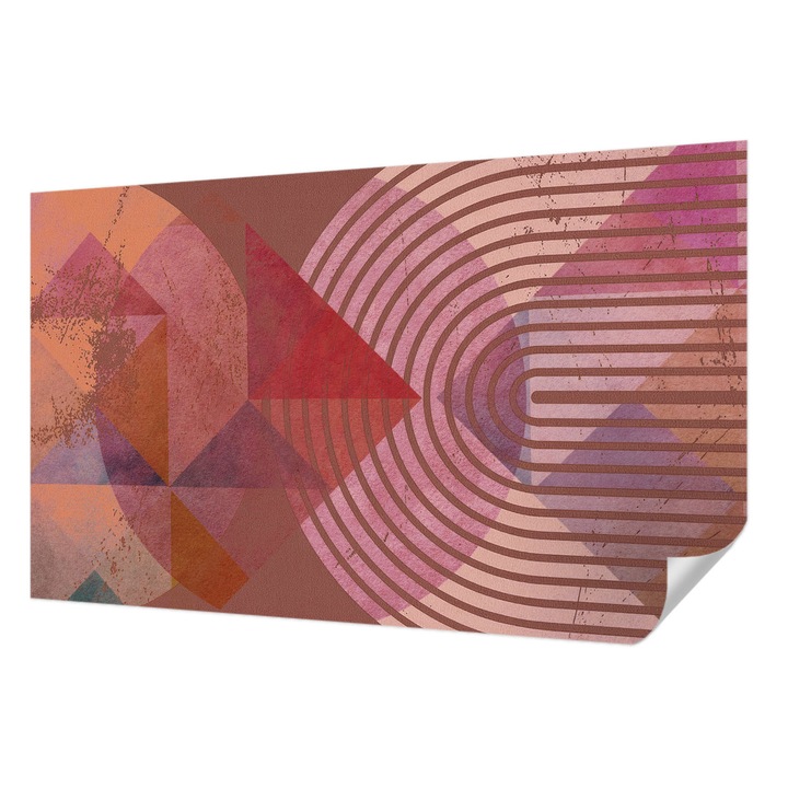 Öntapadós Dekor Tapéta, Wallfluent, Absztrakt formák, Barna, 416 x 254 cm, Előszobába, Hálószobába, 010170060070000285000