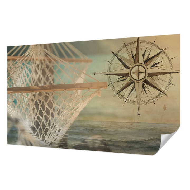 Tapet Autocolant De Perete, Wallfluent, Relaxare la mare, Bej, 416 x 254 cm, Pentru Living, Birou, Hol, 010170060070000285006